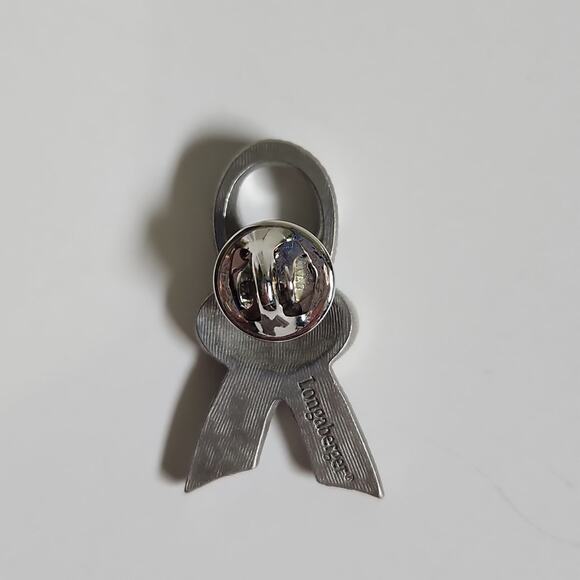 Longaberger Horizon Of Hope Pewter Basket Lapel Cancer Ribbon Pin - Picture 4 of 6